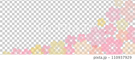 カラフルなパステル調の桜模様の背景素材のベクターイラスト画像 110937929