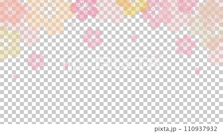 カラフルなパステル調の桜模様の背景素材のベクターイラスト画像 カラフルなパステル調の桜模様の背景素材のベクターイラスト画像 110937932