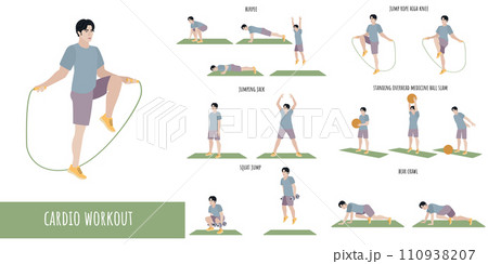 Healthy man doing cardio workout 110938207