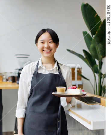 カフェで働く店員 カフェで働く店員 110938780