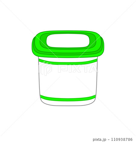 ヨーグルトのプラスチック容器（緑色） 110938786