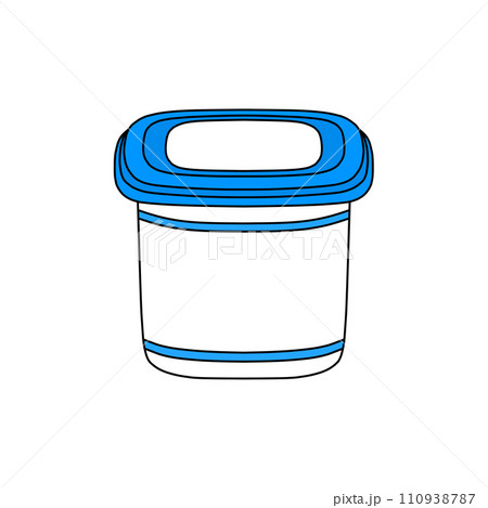 ヨーグルトのプラスチック容器（青色） 110938787