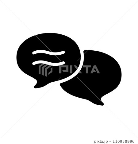 ゆるっとしたフキダシアイコン（ベクターデータは線の編集可能） 110938996