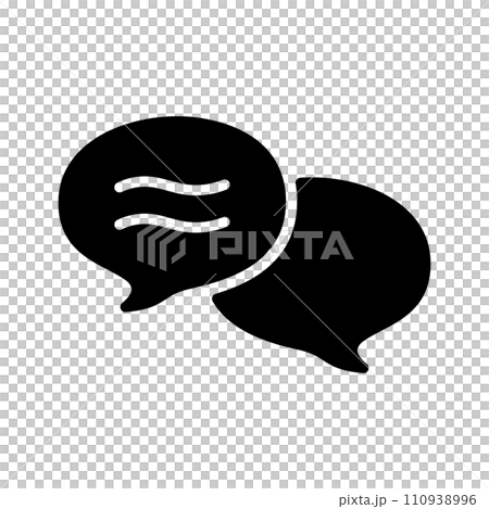 ゆるっとしたフキダシアイコン（ベクターデータは線の編集可能） 110938996