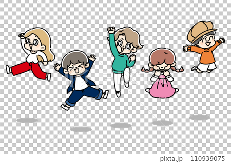 孩子們高高興興地跳 110939075