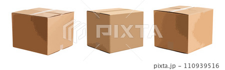 Cardboard box vector set isolated on white background Cardboard box vector set isolated on white background 110939516
