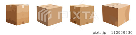 Cardboard box vector set isolated on white background Cardboard box vector set isolated on white background 110939530