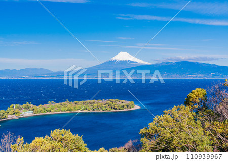 (静岡県)大瀬崎(おせざき)から海越しの富士山 (静岡県)大瀬崎(おせざき)から海越しの富士山 110939967