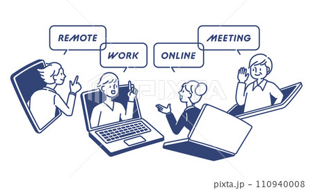 リモート会議をする社員 110940008