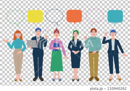 Various business people exchanging opinions 110940262