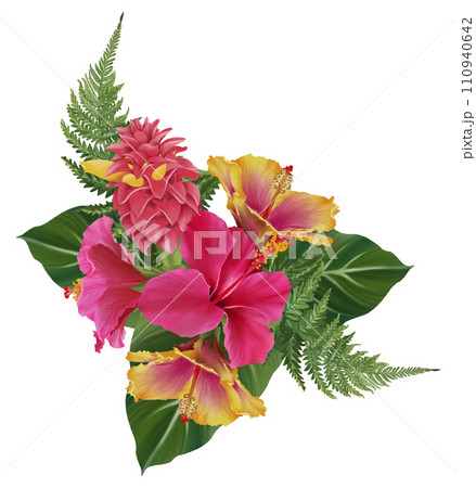 Tropical composition with bird watercolor hand paint Tropical composition with bird watercolor hand paint 110940642