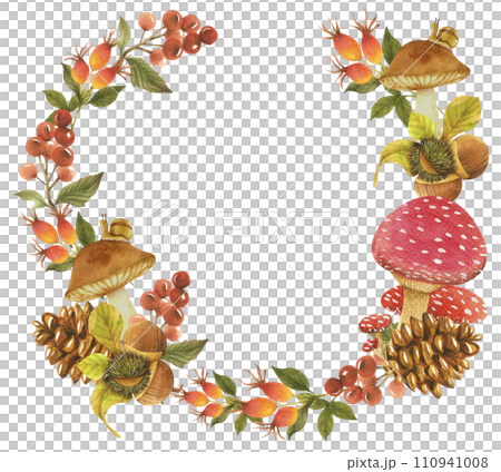 Autumn watercolor composition, Autumn flower bouquet, Thanksgiving day  110941008