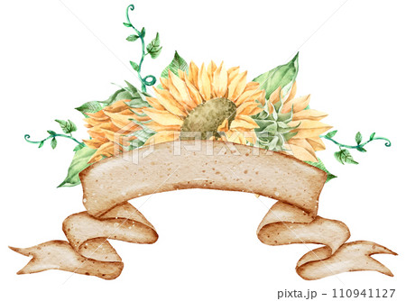 Autumn watercolor composition, Autumn flower bouquet, Thanksgiving day  110941127