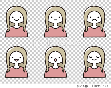 各種表情的女孩插圖集 110941373