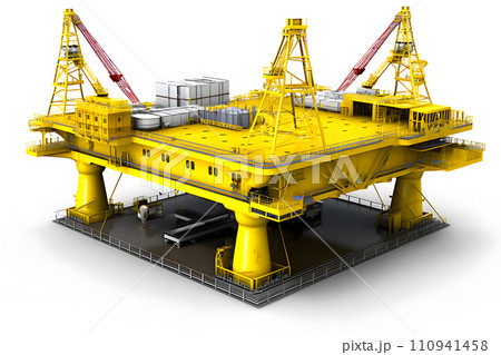 AI-generated content. Close up industrial view,A equipment of oil refining, Oil and gas refinery area. Neural network AI generated art 110941458
