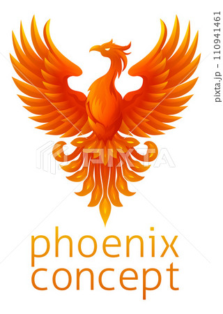 Phoenix Fire Bird Rising Wings Spread Eagle 110941461
