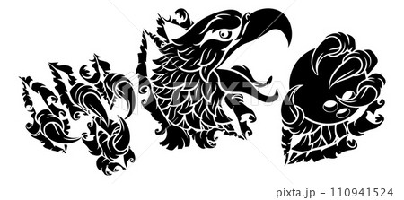 Bald Eagle Hawk Ripping Bowling Ball Mascot 110941524
