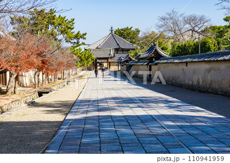 奈良県生駒郡斑鳩町の法隆寺 東院 夢殿(国宝) 奈良県生駒郡斑鳩町の法隆寺 東院 夢殿(国宝) 110941959