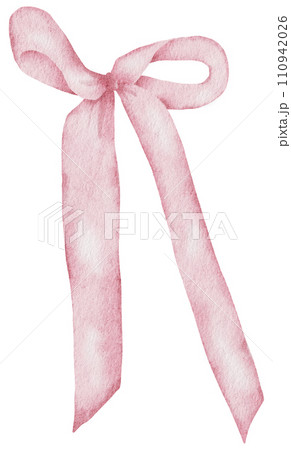 Ribbon bow ornament watercolor clipart 110942026