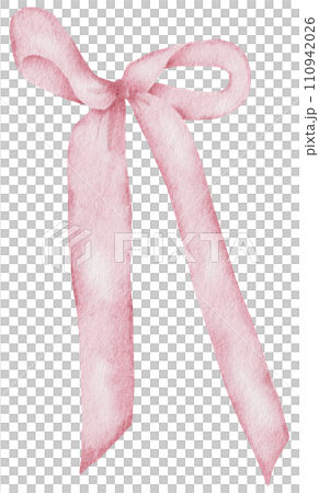Ribbon bow ornament watercolor clipart 110942026
