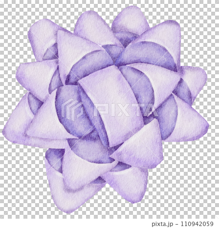 Ribbon bow ornament watercolor clipart 110942059