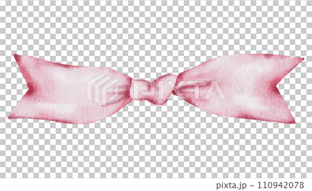 Ribbon bow ornament watercolor clipart 110942078