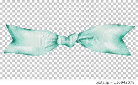 Ribbon bow ornament watercolor clipart Ribbon bow ornament watercolor clipart 110942079