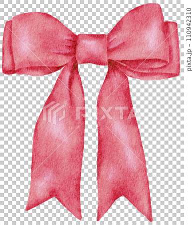 Ribbon bow ornament watercolor clipart 110942310