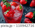 fresh strawberry lemonade with mint 110942716