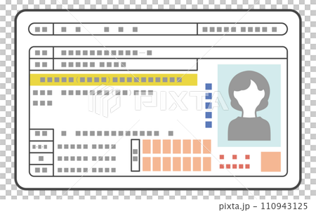 Image illustration of Japanese driver's license (female) - front side only 110943125