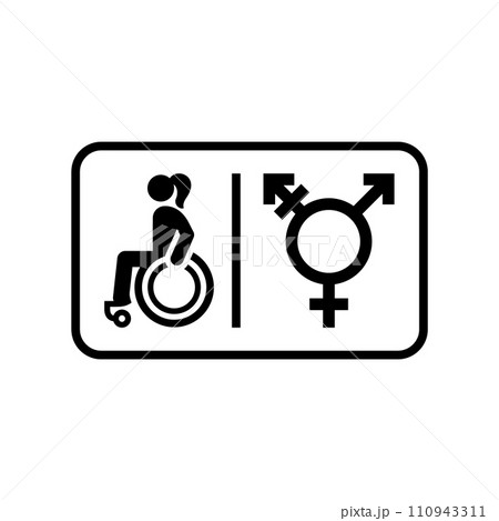 Restroom pictogram, wc symbol, bathroom door label 110943311