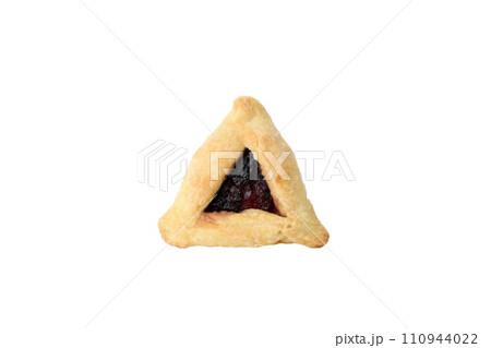 PNG, a traditional cookie for the holiday of Purim, isolated on a white background. PNG, a traditional cookie for the holiday of Purim, isolated on a white background. 110944022