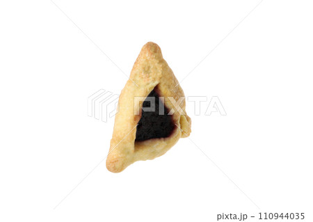 PNG, a traditional cookie for the holiday of Purim, isolated on a white background. PNG, a traditional cookie for the holiday of Purim, isolated on a white background. 110944035
