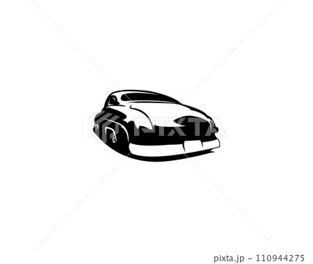 1949 mercury caupe car logo. isolated on white background rear view. best for badges and emblems. 110944275