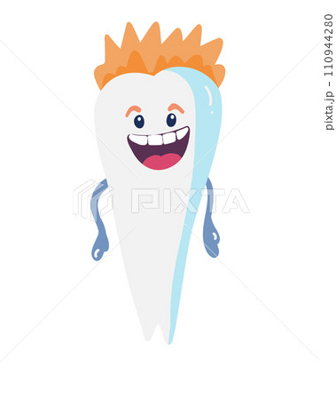 Dental day tooth character groovy face flat design Dental day tooth character groovy face flat design 110944280