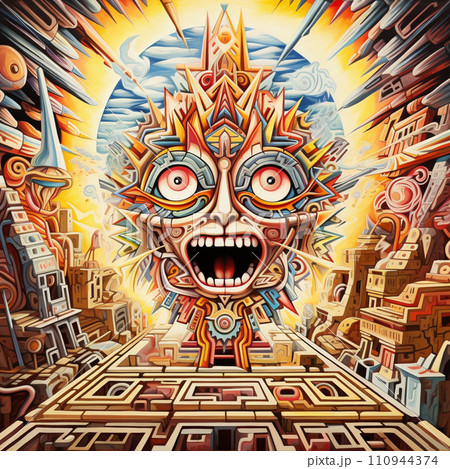 音楽と融合する芸術！サイケデリックな世界観を表現した独創的な絵画。サイトランス　 110944374