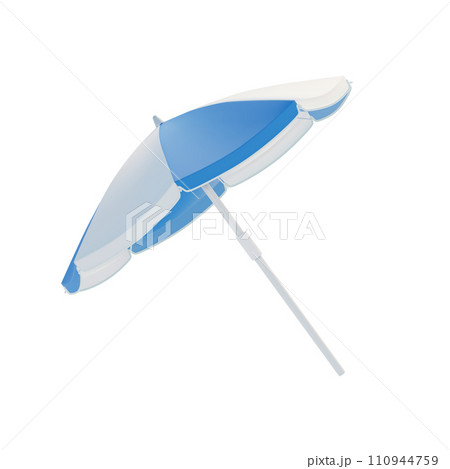Realistic Detailed 3d Beach Umbrella Design Element Isolated on a White Background. Vector illustration of Parasol Realistic Detailed 3d Beach Umbrella Design Element Isolated on a White Background. Vector illustration of Parasol 110944759