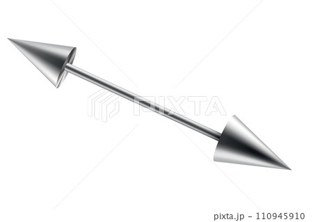 Piercing jewelery icon. Body metallic accessories. Beauty decoration, earring. Modern shape design. Vector illustration on white background 110945910