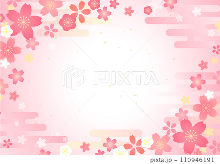 桜のイラストが美しい春の背景デザイン 桜のイラストが美しい春の背景デザイン 110946191