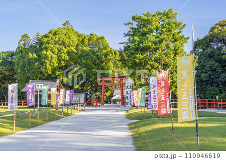 上賀茂神社 二の鳥居までの参道(京都市北区上賀茂本山) 上賀茂神社 二の鳥居までの参道(京都市北区上賀茂本山) 110946619