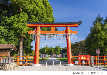 上賀茂神社　一の鳥居から二の鳥居までの参道（京都市北区上賀茂本山） 110946632