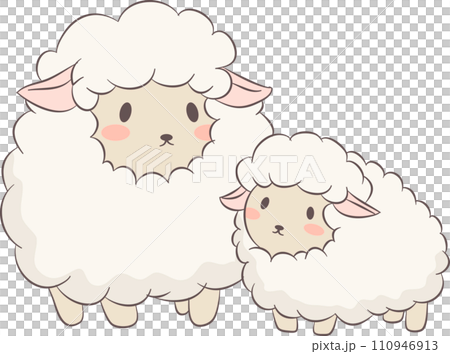 sheep, cartoon, cute, animal, illustration, vector, character, farm, happy, baby, funny, design, isolated, graphic, white, nature, set, lamb, sweet, art, drawing, wild, wool, collection, fun, cow, 110946913