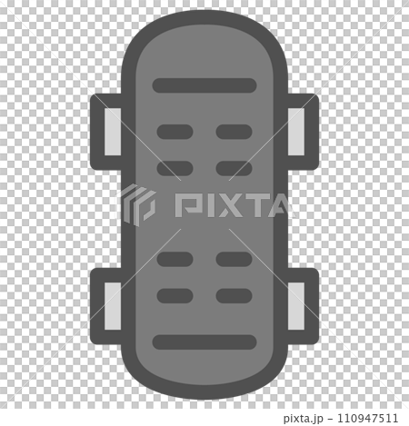 シンプルなスポーツ用品のカラー単品アイコン　スケートボード 110947511