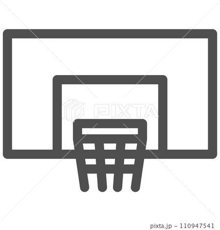 シンプルなスポーツ用品の線画単品アイコン　バスケット　ゴール 110947541