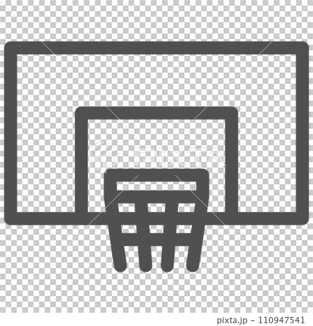 シンプルなスポーツ用品の線画単品アイコン　バスケット　ゴール 110947541
