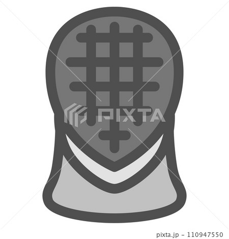 シンプルなスポーツ用品のカラー単品アイコン　フェンシング　防具 110947550