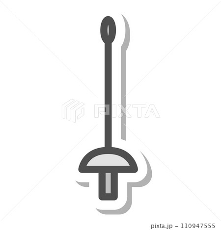 シンプルなスポーツ用品のステッカー単品アイコン　フェンシング　フルーレ 110947555