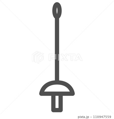 シンプルなスポーツ用品の線画単品アイコン　フェンシング　フルーレ 110947559