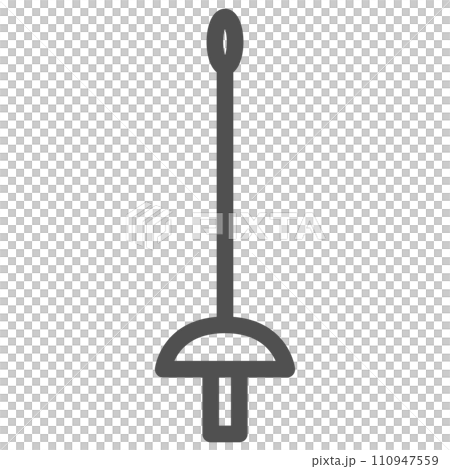 シンプルなスポーツ用品の線画単品アイコン　フェンシング　フルーレ 110947559