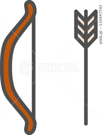 シンプルなスポーツ用品のカラー単品アイコン　弓矢 110947592